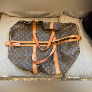 100% Authentic VINTAGE Louis Vuitton Monogram Duffel Bag in Brown and Tan